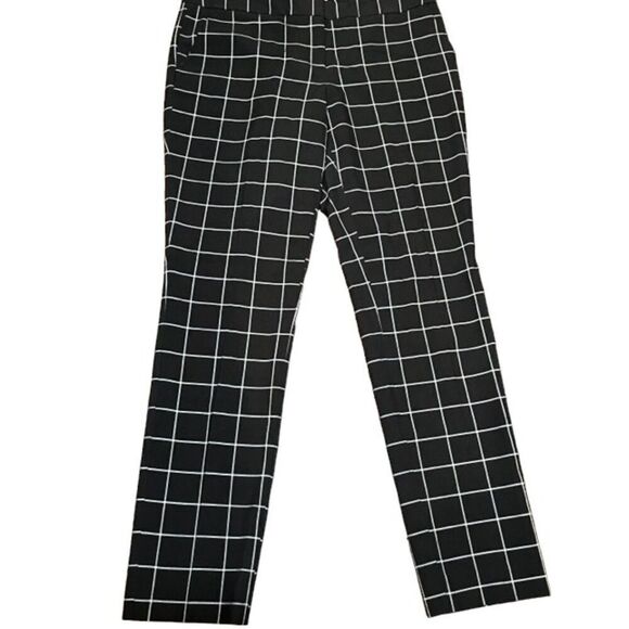 Vince Camuto Women's Grid Pattern Black Trousers Size 6 - Picture 2 of 8